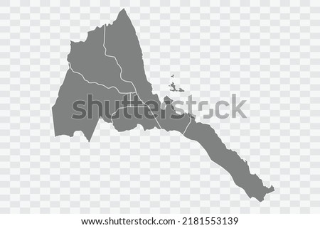 Eritrea Map grey Color on White Background quality files Png