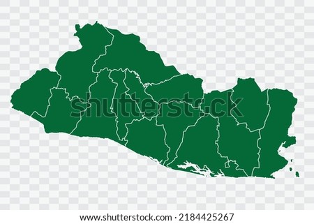 El Salvador Map green Color on White Background quality files Png