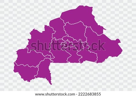 Burkina Faso Map pink Color on White Background quality files Color (a50099) png