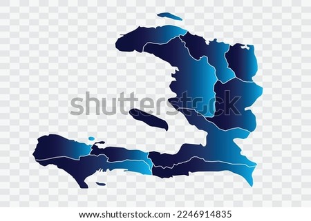 Haiti Map indigo Color on White Background quality files   png