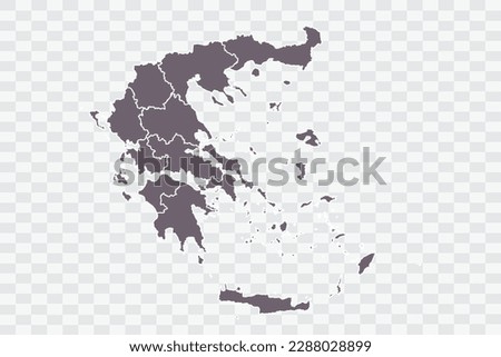 Greece Map Grey Color on White Background quality files Png