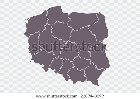 Poland Map Grey Color on White Background quality files Png