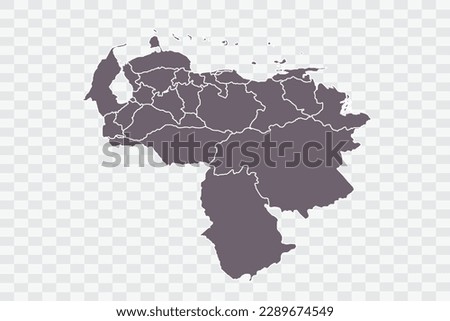 Venezuela Map Grey Color on White Background quality files Png