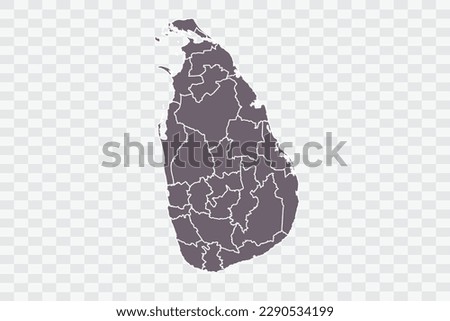 Sri Lanka Map Grey Color on White Background quality files Png