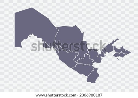 Uzbekistan Map pewter Color on White Background quality files Png