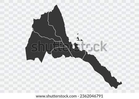 Eritrea Map Shadow Color on White Background quality files Png