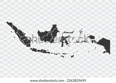 Indonesia Map Shadow Color on White Background quality files Png