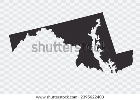 MARYLAND Map iron Color on White Background quality files Png