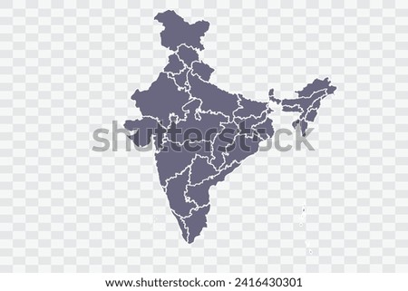 India Map pewter Color on White Background quality files Png