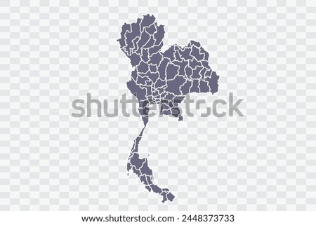 Thailand Map pewter Color on White Background quality files Png