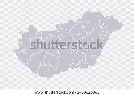 Hungary Map Cloud Color on White Background quality files Png