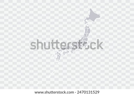 Japan Map Cloud Color on White Background quality files Png