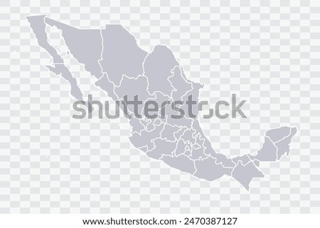 Mexico Map Cloud Color on White Background quality files Png