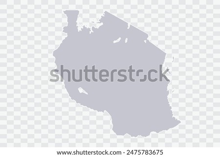 Tanzania Map Cloud Color on White Background quality files Png