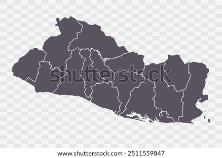 El Salvador Map Smoke Color on White Background quality files Png