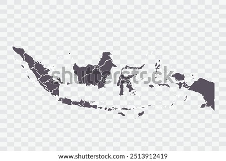 Indonesia Map Smoke Color on White Background quality files Png