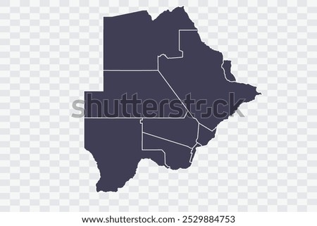 Botswana Map Slate Color on White Background quality files Png