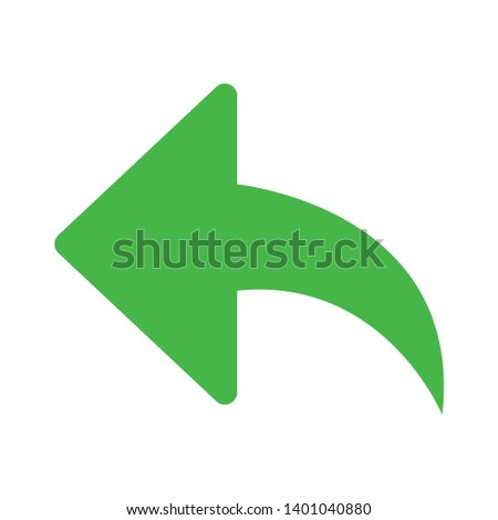 Reply arrow vector icon. filled flat sign for mobile concept and web design. Back, left arrow simple solid icon. Arrow sign icon. Next button. Navigation symbol.