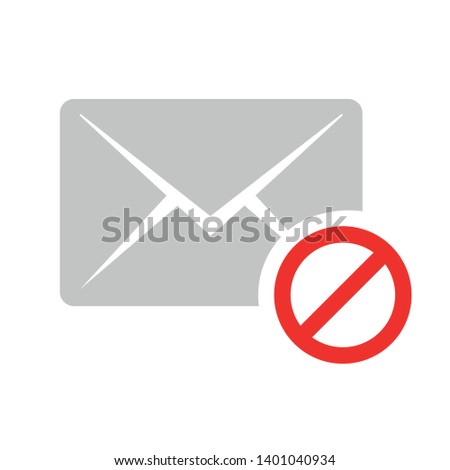 Blocked mail icon vector, filled flat sign, solid pictogram isolated on white. Delete email symbol, logo illustration