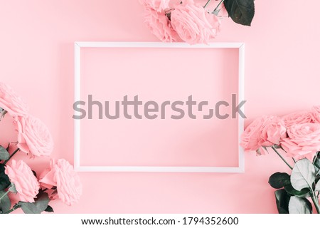 Similar – Image, Stock Photo Bouquet of pink roses in the planting area