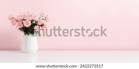 Similar – Image, Stock Photo Bouquet of pink roses in the planting area