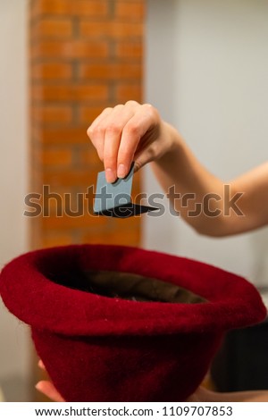Similar – Image, Stock Photo hat in the hands of a naked man closeup