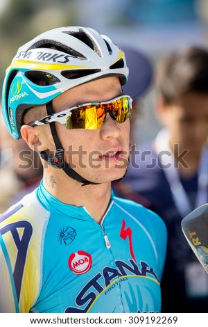 Astana Pro Team\'s cyclist Alexey Lutsenko has won the Tour of Almaty / Cycle Race \