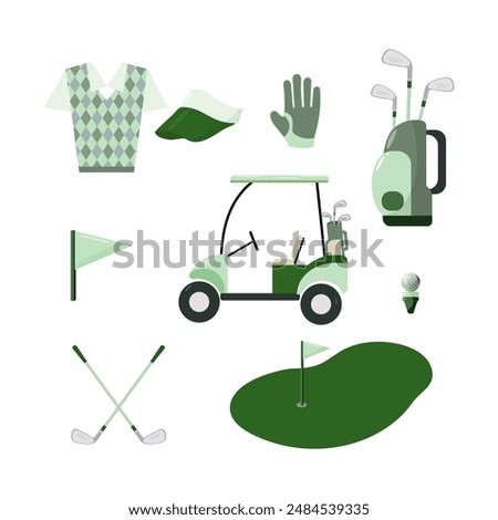 A collection of green-themed golf elements for your design projects.
Perfect for enhancing golf-themed digital and print designs.