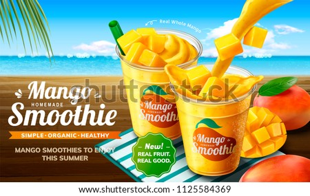 Similar – Foto Bild Mango-Smoothie auf blauer Farbe. Sommerliches Getränk. Mangoshake mit Strohhalm