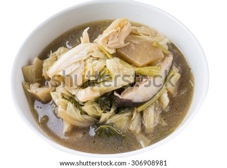 Chinese vegetable stew, mixture of vegetables on isolated background