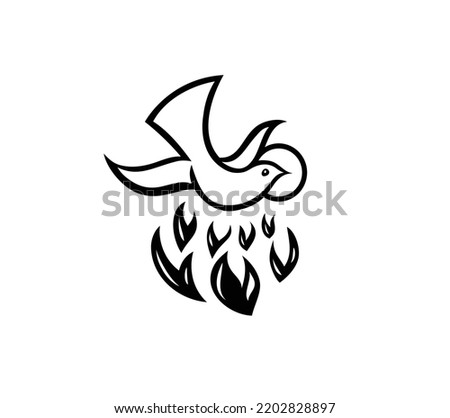 The Holy Spirit with Fire, art vector design