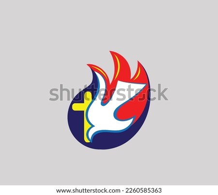 Holy Spirit Fire Logo, art vector design 