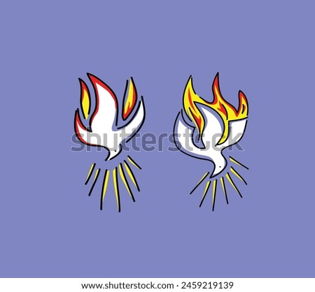 Holy spirit Fire Illustration, art vector design 
