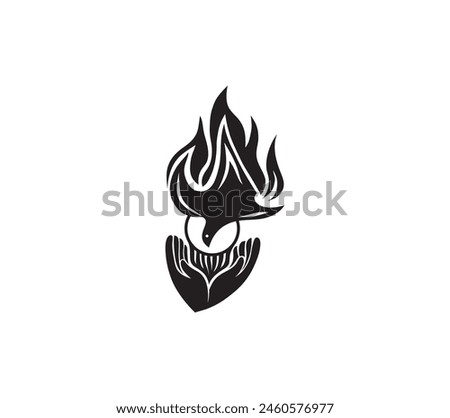 Holy spirit Fire Silhouette, art vector design
