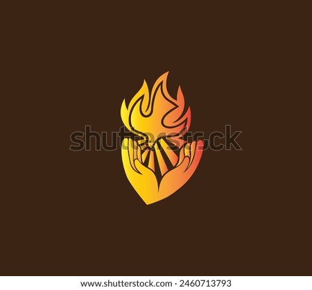 Hand with Holy Spirit Silhouette, art vector design