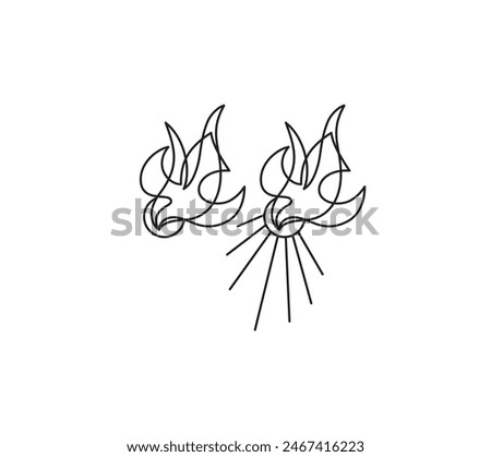 Holy spirit Fire Line, art vector design
