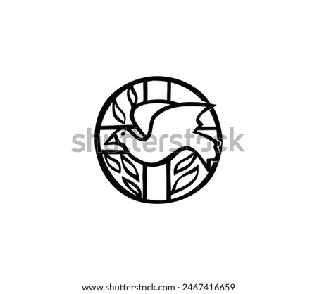 Holy spirit with Cross Icon, art vector design
