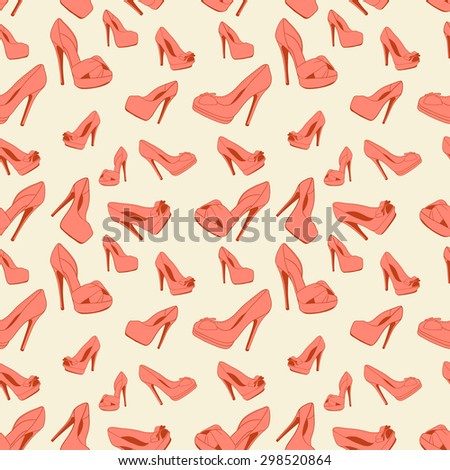seamless background pattern of women\'s shoes with heels