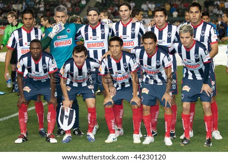 CARSON, CA. - JANUARY 10: Monterrey starting 11 before the InterLiga 2010 match of Puebla vs. Monterrey at the Home Depot Center on January 10, 2010 in Carson.