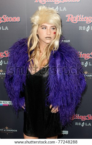 HOLLYWOOD, CA. - NOV 21: Ke$ha arrives at the 2010 American Music Awards Rolling Stone Magazine VIP After Party at Rolling Stone Restaurant and Lounge on November 21, 2010 in Hollywood, California.