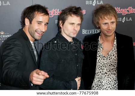 HOLLYWOOD, CA. - NOV 21: The band Muse arrives at the 2010 American Music Awards Rolling Stone Magazine VIP After Party at Rolling Stone Restaurant & Lounge on November 21, 2010 in Hollywood.