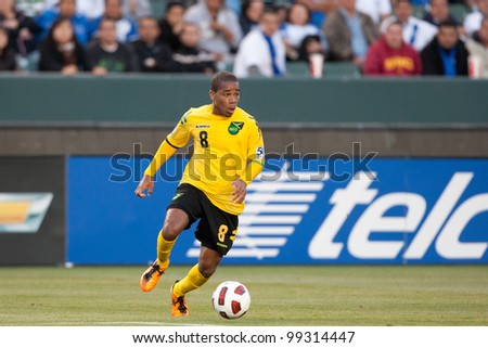 CARSON, CA. - JUNE 6: Jamaica player D Eric Vernan #8 in action during the 2011 CONCACAF Gold Cup group B game on June 6 2011 at the Home Depot Center in Carson, CA.