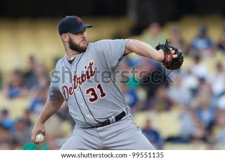 LOS ANGELES - JUNE 20: Detroit Tigers starting pitcher Brad Penny #31 during the Major League Baseball game on June 20 2011 at Dodger Stadium in Los Angeles.