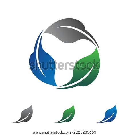 3 leaves logo icon template 1