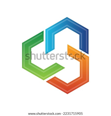 hexagon c logo icon template