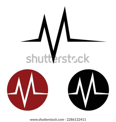 M letter heartbeat logo icon template
