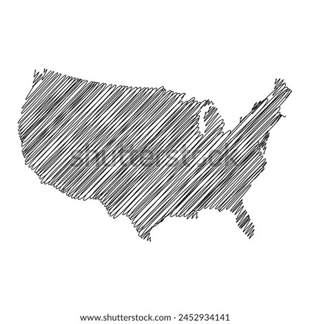 united states thread map line vector illustration