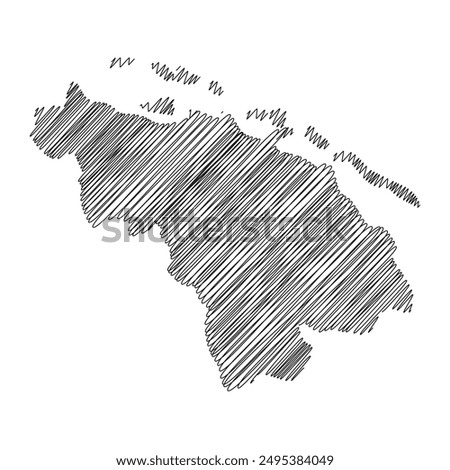 Villa Clara Cuba provinces thread map line vector illustration