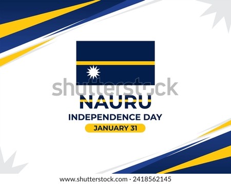 Nauru Flag Abstract Background Design Template. Nauru Independence Day Banner Wallpaper Vector Illustration. Nauru Background