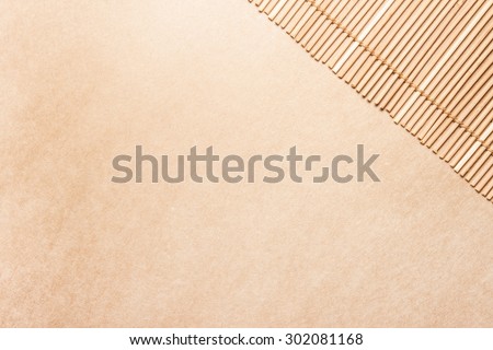 bamboo screen on brown paper background